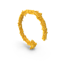 Yellow Pixel Art Assembling Curved Anti-Clockwise Arrow Symbol PNG & PSD Images