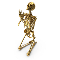 Golden Skeleton Praying PNG & PSD Images