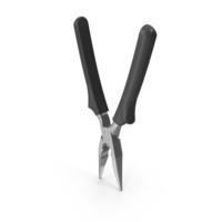 Black Handle Long Nose Pliers Open PNG & PSD Images