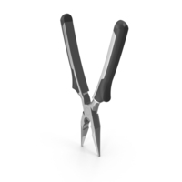 Silver Long Nose Pliers Open PNG & PSD Images