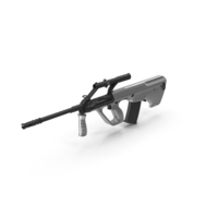 Silver Assault Rifle PNG & PSD Images
