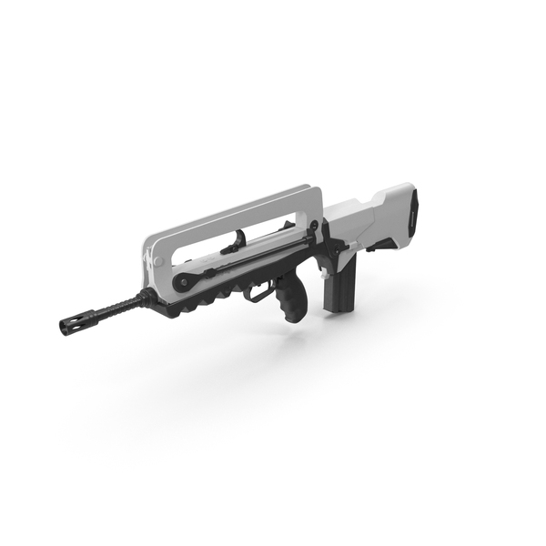 White Assault Rifle PNG & PSD Images