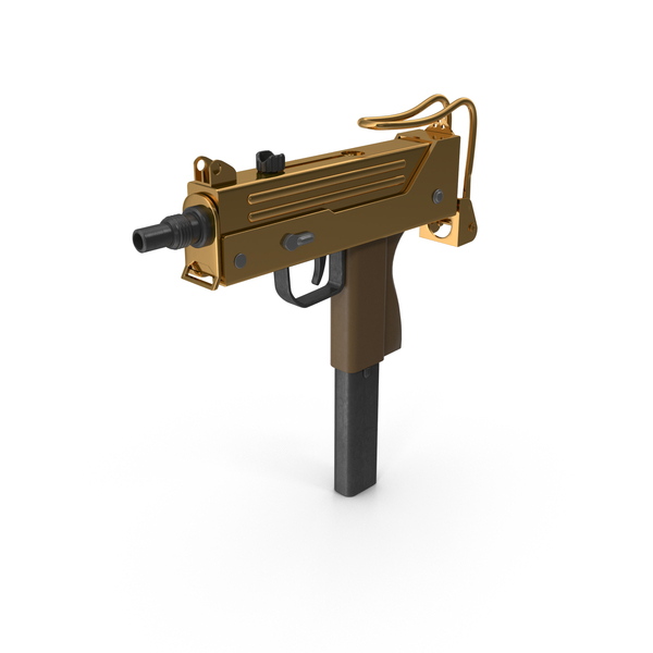 Gold Submachine Gun PNG & PSD Images