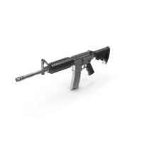 Silver And Black Assault Rifle PNG & PSD Images