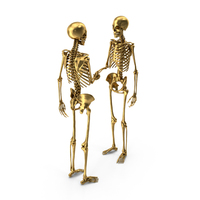 Two Golden Skeletons Shaking Hands PNG & PSD Images