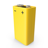 Battery PP3 Yellow PNG & PSD Images