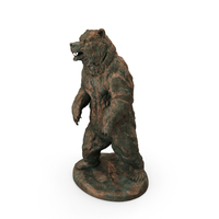 Bear Statuette Copper Dirty PNG & PSD Images
