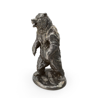 Bear Statuete Silver Dirty PNG & PSD Images