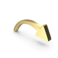 Arrow Curved Left To Right Shape Gold PNG & PSD Images