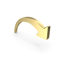Arrow Curved Shape Gold PNG & PSD Images