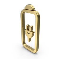 Battery With Plug Shape Gold PNG & PSD Images