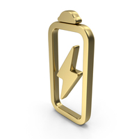 Battery With Power Shape Charging Gold PNG & PSD Images