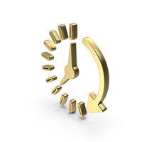 Clock Time Arrow Shape Gold PNG & PSD Images