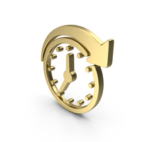 Clock Time Schedule Repeat Arrow Shape Gold PNG & PSD Images