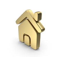 Home Icon Shape Gold PNG & PSD Images