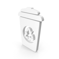 Garbage Bin With Recycle Shape White PNG & PSD Images