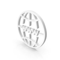 Globe With WWW Letters Shape White PNG & PSD Images