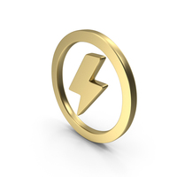 Power Icon Shape Gold PNG & PSD Images