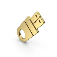 Usb Shape Gold PNG & PSD Images