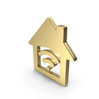 Wifi Home Shape Gold PNG & PSD Images