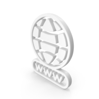 World Wide Web Icon With Globe Shape White PNG & PSD Images