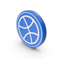 Web Social Media Dribble Blue Coin PNG & PSD Images