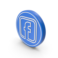 Web Social Media Face Book Blue Coin PNG & PSD Images