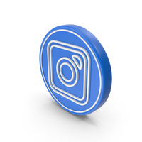 Web Social Media Instagram Blue Coin PNG & PSD Images