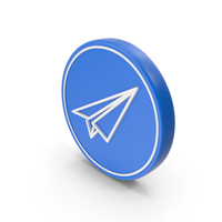 Web Social Media Telegram Blue Coin PNG & PSD Images