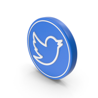 Web Social Media Twitter Bird Blue Coin PNG & PSD Images