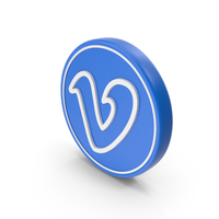 Web Social Media Vimeo Blue Coin PNG & PSD Images