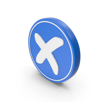 Wrong Mark Reject Blue Coin PNG & PSD Images