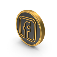 Web Social Media FaceBook Gold Coin PNG & PSD Images