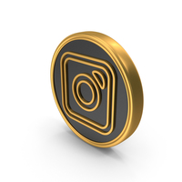 Web Social Media Instagram Gold Coin PNG & PSD Images