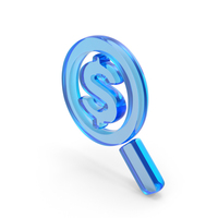 Dollar Search Icon Glass PNG & PSD Images