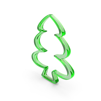 Out Line Christmas Tree Icon Glass PNG & PSD Images