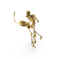 Two Golden Skeletons Boxing With One Hitting The Other PNG & PSD Images