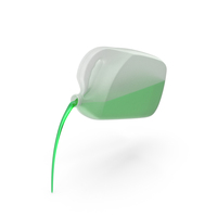Plastic Canister with Green Liquid Pouring Out PNG & PSD Images