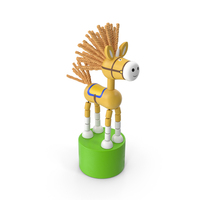 Yellow Unicorn Push Puppet Toy PNG & PSD Images