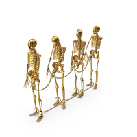 Golden Skeletons Chained Prisoners PNG & PSD Images