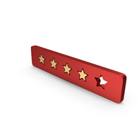 4 Star Rating Metallic PNG & PSD Images
