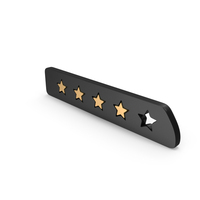 Four Star Rating Metalic PNG & PSD Images
