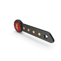 Four Stars Rating Number Metalic PNG & PSD Images