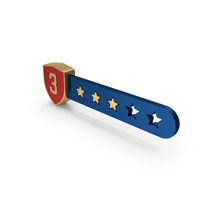 Star Rating Three Number Metalic PNG & PSD Images