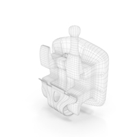 Self Ligating Dental Braces Bracket Open Wireframe PNG & PSD Images
