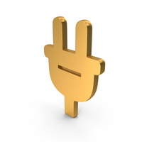 Electric Plug Icon Gold PNG & PSD Images
