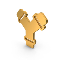 Two Way Pipes Plumber Pipes Pvc Pipes Icon Gold PNG & PSD Images