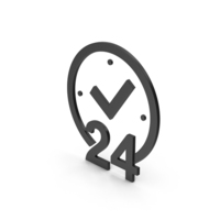 Black Symbol Clock 24 Hour Time PNG & PSD Images
