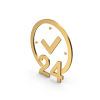 Gold Symbol Clock 24 Hour Time PNG & PSD Images
