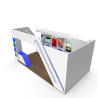 Corner Stand Exhibition Blue PNG & PSD Images